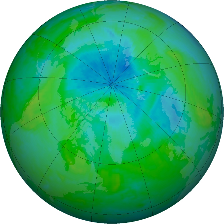 Arctic ozone map for 26 August 2000